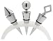 Hoffritz 3-Piece Chrome Wine Bottle Topper Set with Clear Stand