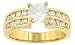 2 Row Round Diamond Engagement Ring .51cttw (CZ ctr)