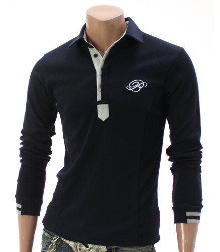 Herren laessiges Polohemd langarm (012D)