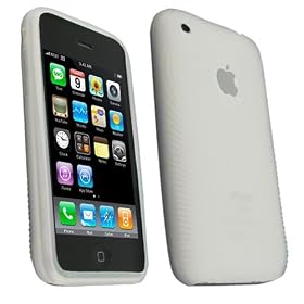 Clear White Textured Silicone Skin Case for Apple iPhone / iPhone 3G 8GB 16GB