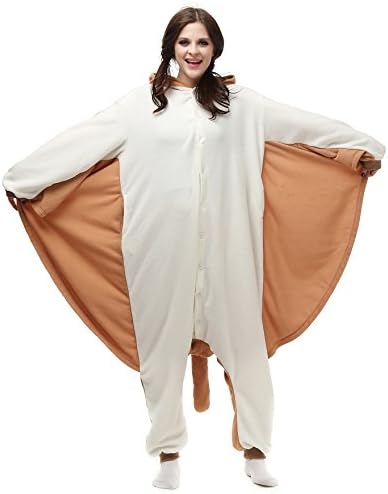Unisex Adult Carnival Cosplay Animal Onesies Pajamas kigurumi Christmas Costume (S (145cm-155cm), Flying Mouse)