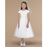 IMAGE OF Us Angels Girls White Petal Style First Communion Dress 4-14