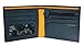Visconti Parma PM-101 Mens Classic Bi-fold Coin Zipper Wallet (Blue/Mustard)