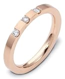 2.5mm stackable pink gold diamond wedding band ring (0.12cts diamonds 14K Gold)