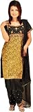 Black and Mustard Salwar Kameez Suit with Antique Beadwork – Silk
