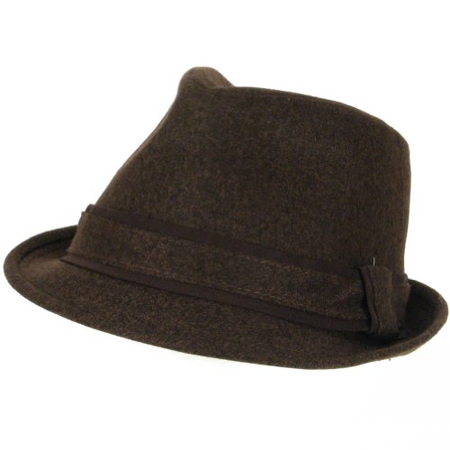 New Viscose Stingy Fedora Trilby Satin Hat Brown Medium Large