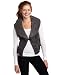 A. Byer Juniors Faux Suede Vest With Fur Collar, Grey, Small