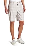 Haggar Men's C18 Plain Front Neutral Tonal Plaid Performance Short