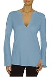  : Beyond Yoga Pima Modal Long Sleeve Henley (Sky Blue, Small)