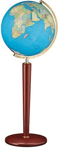 Childrens Toyshop  Toys : Duo Floor Globe, Political/Physical Illuminated with Mahogany Column Base, 21" Sphere