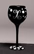 Winogram - Monogram Black Polka Dot Wine Glass - X Winogram - Monogram Black Polka Dot Wine Glass - X