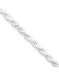 Sterling Silver 2.25mm Diamond-cut Rope Chain 30 Inches
