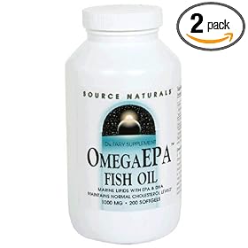 Source Naturals Omega EPA Fish Oil, 1000 mg, Softgels, 200 softgels (Pack of 2) by Source Naturals