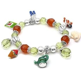Green Garden Supply Theme 3D Charm Stretch Bracelet