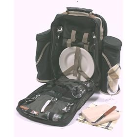 Faringdon 2 Person Picnic Backpack 2 Tone Green