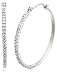 Jewelry : 14k White Gold Diamond Hoop Earrings (1/4 cttw, LM Color, I2-I3 Clarity)