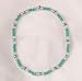 Blue Glass and Silver Bead Stretch Bracelet