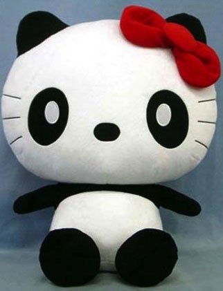 Hello Kitty Monochrome Panda Plush Stuffed Doll Toy