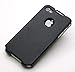 Jntworld (The Thinnest Leather Case in The World) 1mm Edge Thickness Aluminium Coated Pu Leather Case Cover for Apple iPhone 4 4g 4s Black