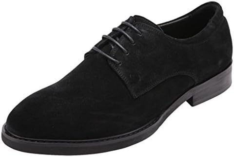 FARYM Men's Select Suede Leather Comfort Slim Work Leisure Dress Shoes Black 39 EU