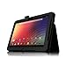 FINTIE (Black) Slim Fit Leather Folio Stand Case Cover Auto Sleep/Wake for Google Nexus 10 Inch Android Tablet- 8 Color Options