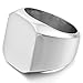MeMeDIY Silver Stainless Steel Ring Signet - Customized Engraving