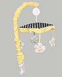 Yellow Black & White Polakdot Baby Musical Mobile Unique