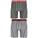 adidas Men's Athletic Stretch Cotton Midway Underwear (2 Pack), Marl Heather Black/Ray Red/Grey, Small