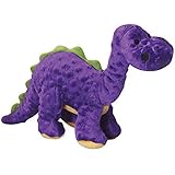 goDog Just for Me Bruto Dino with Chew Guard Technology Tough Plush Dog Toy, Purple