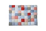 from Baby Boum Baby Boum Cotty Blue Collection 100 cotton Patchwork Playpen Base / Play mat (Blues and Red, 75 X 95cm) (Model 219COTTY60)