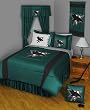 NHL San Jose Sharks Comforter and Sheets 4 Pc Twin Bedding Set