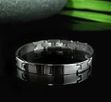 ENGRAVE ABLE LINK SOLID STAINLESS STEEL BRACELET .32 x 7.75