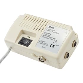 Hama - Amplificateur d'antenne int�rieur 18 db 1 entr�e / 2 sorties, alimentation 220v.