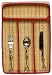 Split Bamboo Cutlery Basket with Leatherette Trim 14 3/4" x 10" x 2 3/4"