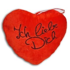 Herz Pl�sch rot "Ich liebe Dich" ca. 26 cm