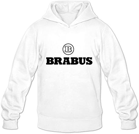 ZHEIUU Men's BRABUS Logo Hoodies White X-Large
