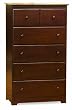 Atlantic Furniture Windsor 5 Drawer Chest, Antique Walnut