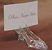 Pack of 36 Silver Accented Cinderella Clear Acrylic Slipper Placecard Holders - Place Card Holders for Quinceanera, Fairy Tale Wedding, or Princess Themed Birthday Party Favors (3-3/4