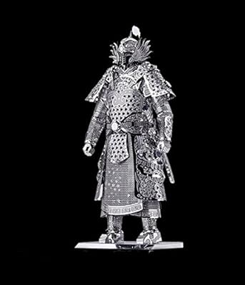 LightningStore Silver Gold Chinese General Warrior Metallic 3D Jigsaw Puzzle - Educational DIY Toy For Older Kids and Teens - Excellent Gift Idea