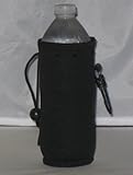 Water Bottle Koozie 2 Pack with Drawstring & Clip, Black
