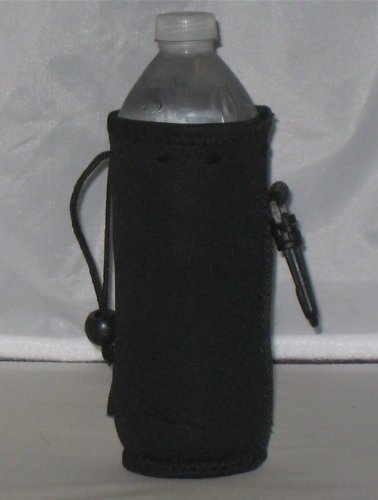 Water Bottle Koozie Insulator Neoprene with Snap, Black