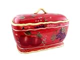 TOAST JAR, BREAD BOX TUSCANY RED FRUIT DECOR