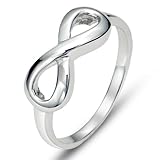 925 Sterling Silver Infinity Symbol Wedding Band Ring, Nickel Free Sz 7