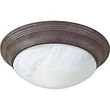 Progress Lighting P3688-33 1-Light Close-To-Ceiling Fixture with Etched Alabaster Style Twist On Glass, Cobblestone