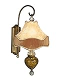 IMAGE OF Dale Tiffany PG90068 San Felipe Wall Sconce Light, Antique Brass and Fabric Shade