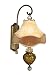 Dale Tiffany PG90068 San Felipe Wall Sconce Light, Antique Brass and Fabric Shade