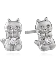 Betsey Johnson "CZ" Kitty Cubic Zirconia Stud Earrings