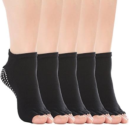 Yoga Gloves barre studio grip namaste grippy toeless pilates non slip skid full toe socks for women men