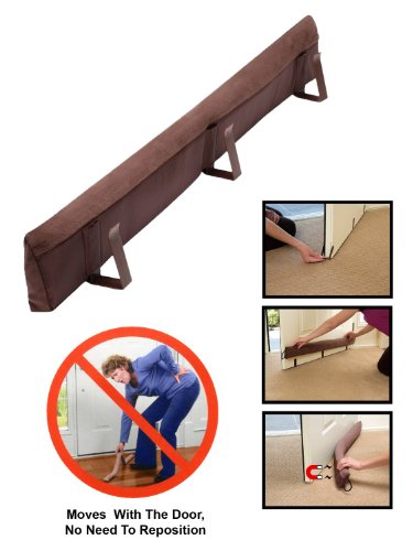 Evelots Magnetic Draft Stopper -2 in 1 Strong Magnets for Iron Door- Metal Clips for Regular Door -Cold Air Draft Blocker - Noise, Dust Stopper -Stay Warmer in Winter-No Need to Bend Down -36 Inches