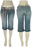 UNION BAY Stretch Cropped Denim W/ Plaid Sash